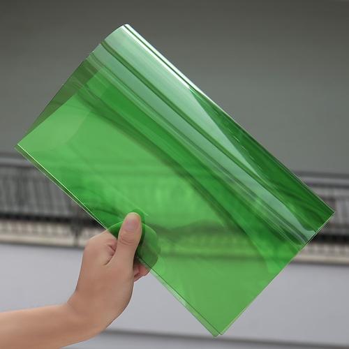 厂家批发pet片材 透明 绿色塑料片 玩具镜片 塑料镜片透明带膜